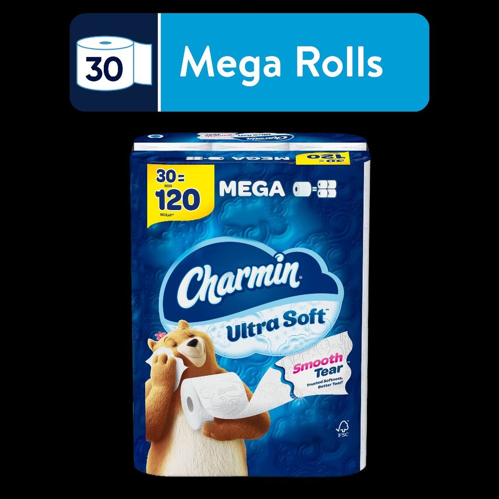 Charmin Ultra Soft Toilet Paper 30 Mega Rolls, 224 Sheets Per Roll